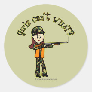 Light Girls Hunting Classic Round Sticker