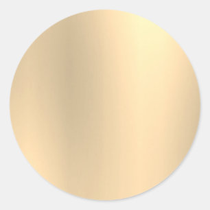 Light Gold Blank Template Faux Foil Classic Round Sticker