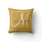 Light Gold Brown Monogram Wedding Keepsake Pillow