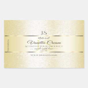 Light Gold Cream Glitter Product Labels Initials