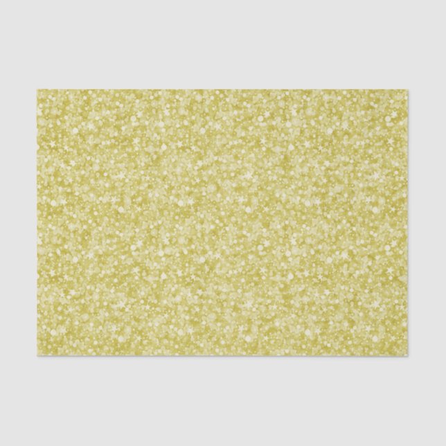 Light Gold Faux Glitter & Sparkles Pattern Tissue Paper (Front)