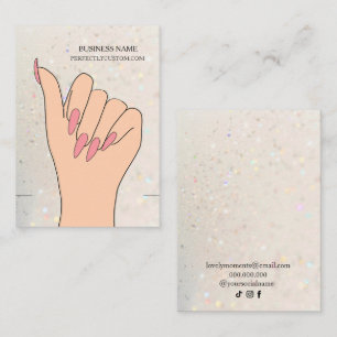 Light gold Holographic Glitter Bracelet Display  Business Card