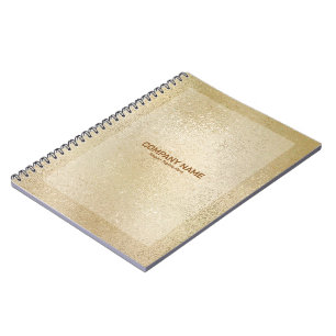 Light gold iridescent shimmering glass texture notebook