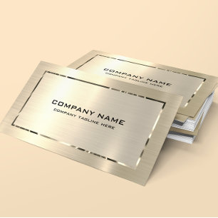 Light Gold Metallic Texture Stainless Steel Look Business Card