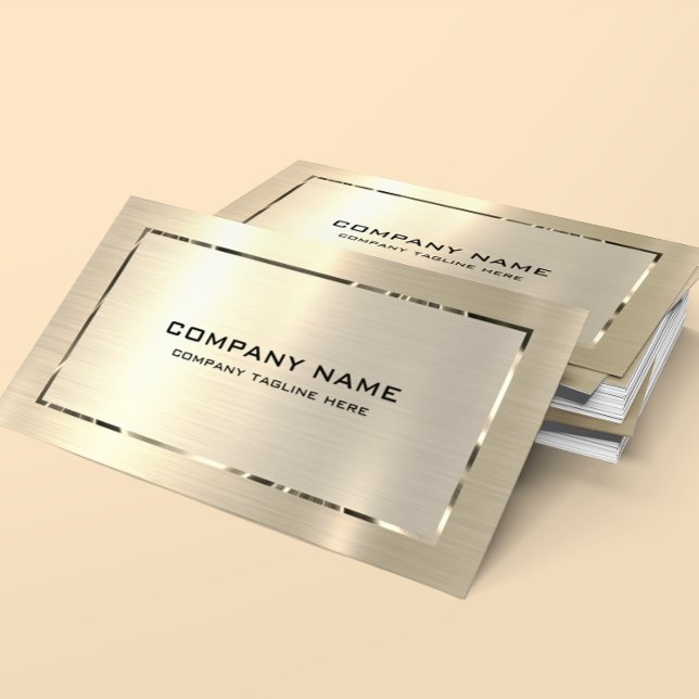 Light Gold Metallic Texture Stainless Steel Look  Business Card (Creator Uploaded)