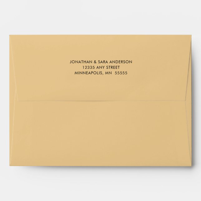 Light Gold Return Address 5x7 A7 Envelope (Back (Top Flap))