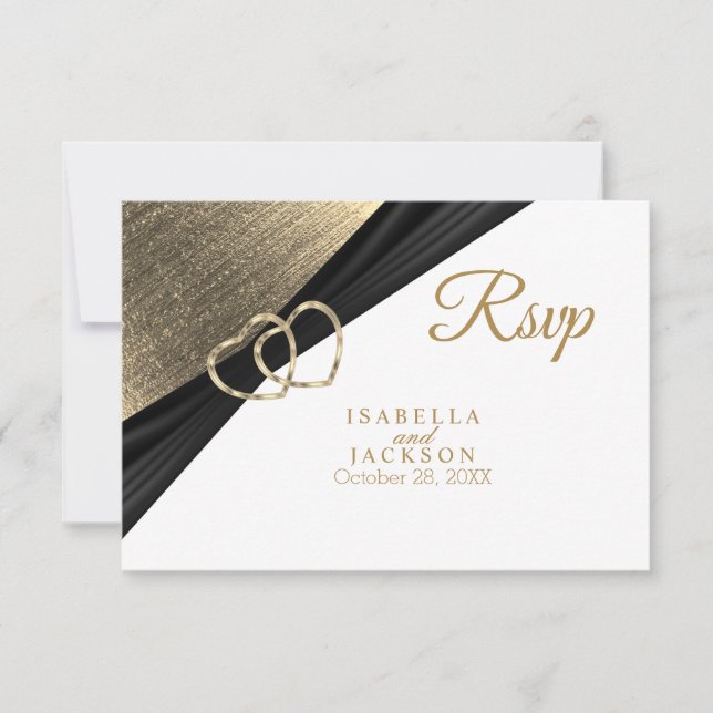 Light Golden Heart  - RSVP (Front)
