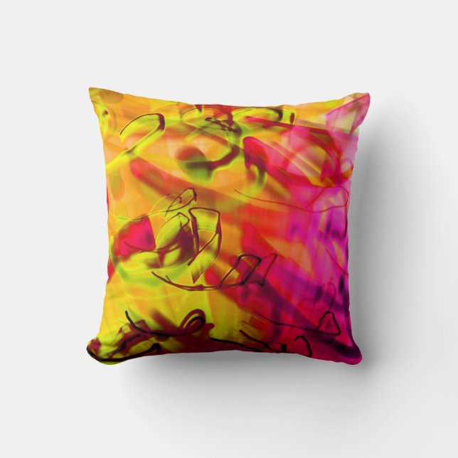 Light Graffit Urban Graphic Art modern abstract Throw Pillow (Front)