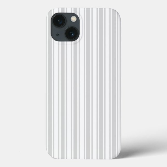 Light gray and white candy stripes Case-Mate iPhon iPhone Case (Back)