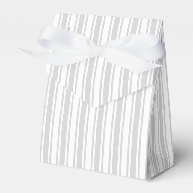 Light gray and white candy stripes favor box (Front Side)