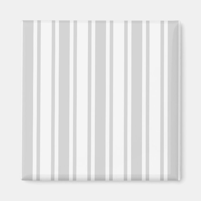 Light gray and white candy stripes magnet (Front)