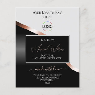 Light Gray Black Wavy Rose Gold Decor with Logo Flyer