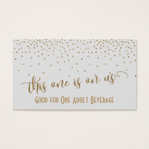 Light Gray Drink Tickets with Gold Confetti