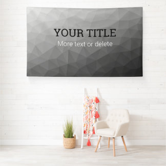 Light gray geometric mesh Triangle custom text Banner