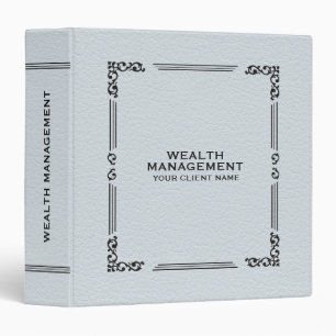 Light Gray Leather Elegant Vintage Black Frame Binder