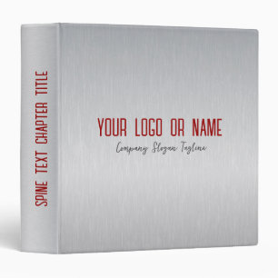 Light Gray Metallic Texture Custom Text Binder