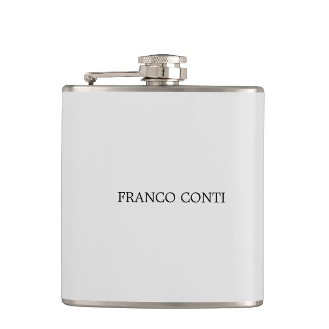 Light Gray Minimalist Plain Modern Hip Flask (Front)