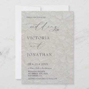 Light Gray Modern White Photo Wedding  Invitation