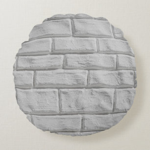 Light gray or white brick wall surface texture bac round pillow