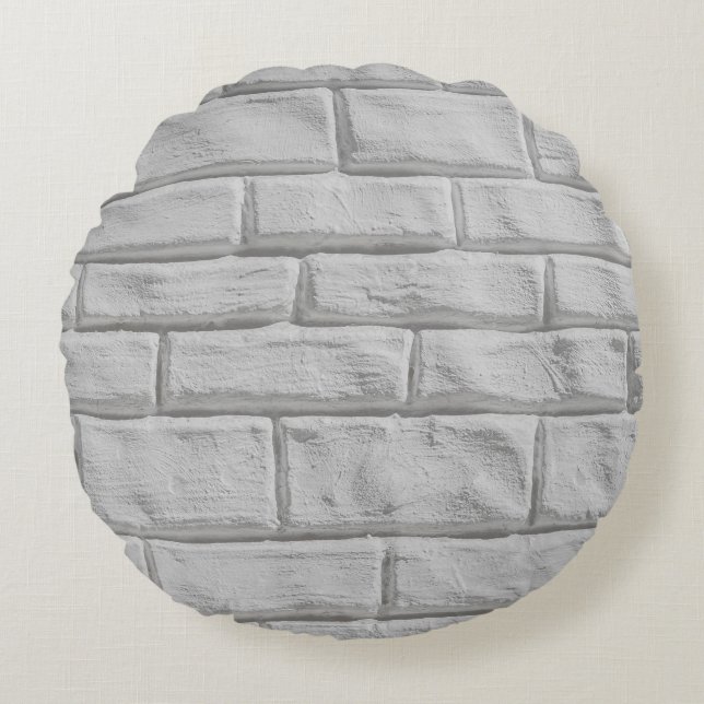 Light gray or white brick wall surface texture bac round pillow (Front)