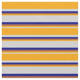Light Gray, Orange, Sienna & Blue Lines Fabric