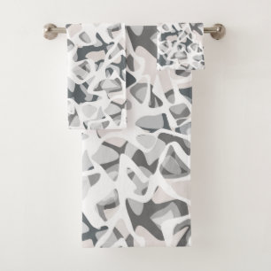 Light Gray Spots Abstract spotted pattern  Bath Towel Set