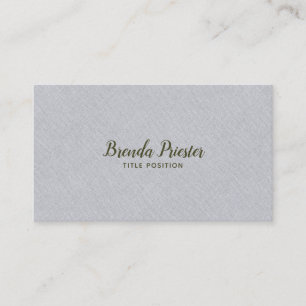 Light Grayn Burlap Linnen Texture Business Card
