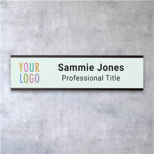 Light Green 2x8 Hanging Name Plate Business Logo
