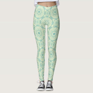 Light Green Abstract Mandala Leggings