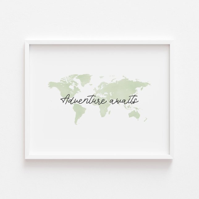 Light green adventure awaits landscape print (Creator Uploaded)