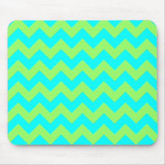 Light Green and Aqua Zigzag Mouse Pad
