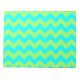 Light Green and Aqua Zigzag Notepad
