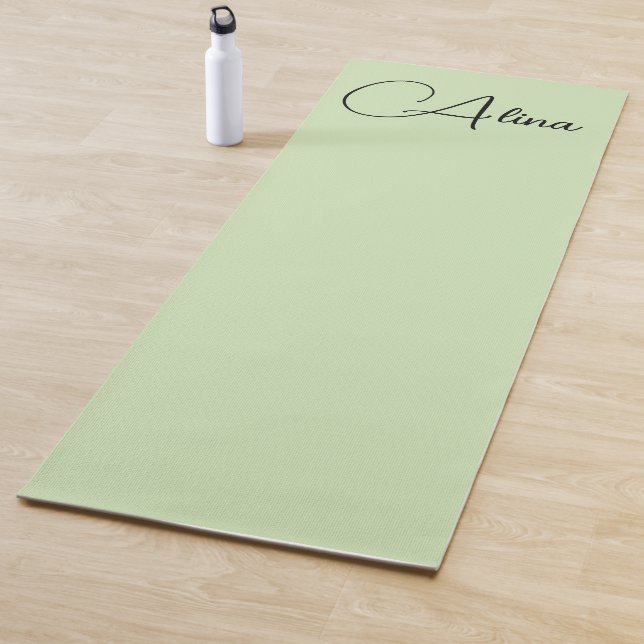 Light green and black  monogram  yoga mat (In Situ)