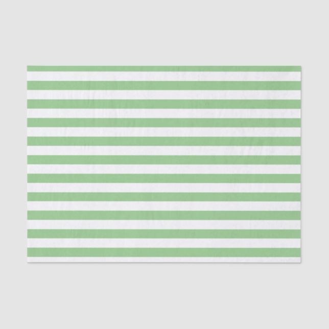 Light Green and White Stripes Tissue Paper (Front)