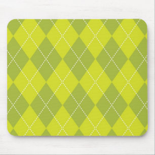 Light Green Argyle Pattern Mouse Pad