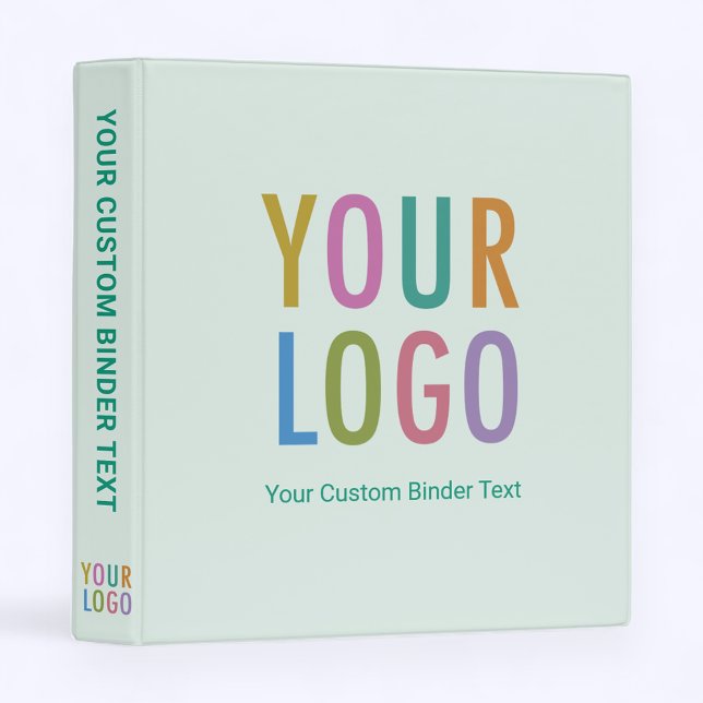 Light Green Avery Custom 3 Ring Binder with Logo (MISOOK Mint Green Binder with Logo)