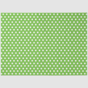 Light Green Background with White Polka Dots Tissue Paper