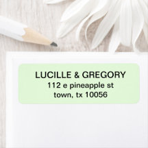 Light Green & Black Text Return Adress