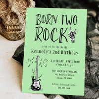 Light Green Born Two Rock Guitar 2nd Birthday
