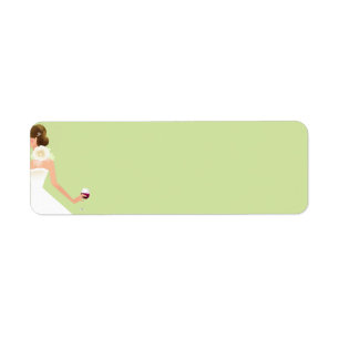 Light green bridal shower wine address label
