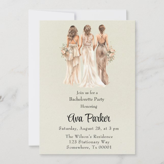 Light Green Bridesmaids Bachelorette Party Invitation (Front)