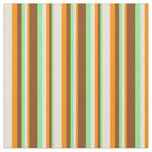 Light Green, Brown, Dark Orange & Bisque Coloured Fabric
