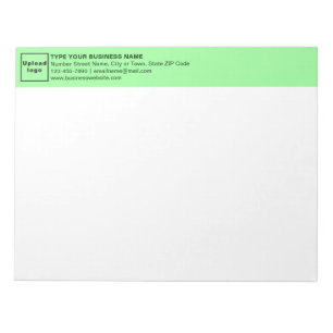 Light Green Business Brand on Heading of Notepad