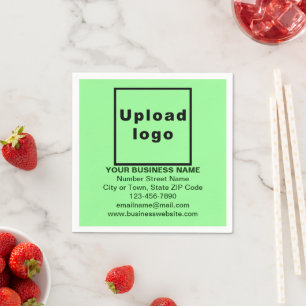 Light Green Business Brand on Paper Napkin