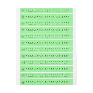 Light Green Business Return Address Slim Wrap Around Label