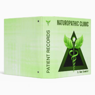 Light Green Caduceus Alternative Medicine 1.5 Inch Binder