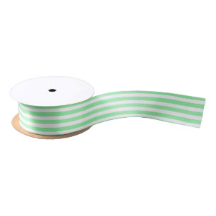Light green candy stripes satin ribbon