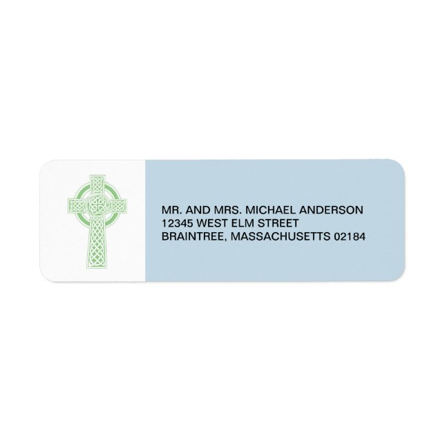 Light Green Celtic Cross with Return Address (Front)