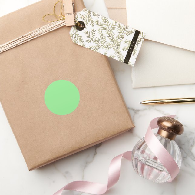 Light Green Classic Round Sticker (Gifting)