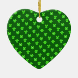 Light green clover for St. Patrick's day Ceramic Ornament